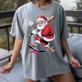 Baseball Christmas Santa Claus Batter Baseball Drip Women's Comfort Colors T-Shirt Gray Baseball Christmas Santa Claus Batter Baseball Drip Women's Comfort Colors T-Shirt Gray