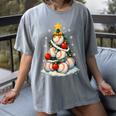 Baseball Christmas Tree Lights Santa Sport Player Lover Xmas Women's Comfort Colors T-Shirt Gray