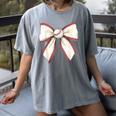 Baseball Coquette Bow Cute Baseball Game Women's Comfort Colors T-Shirt Gray Baseball Coquette Bow Cute Baseball Game Women's Comfort Colors T-Shirt Gray