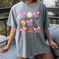 Baseball Coquette Bow Baseball Mama Baseball Mom Premium Women's Comfort Colors T-Shirt Gray