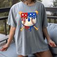 Baseball Drip American Flag Home Plate 4th Of July Patriotic Women's Comfort Colors T-Shirt Gray Baseball Drip American Flag Home Plate 4th Of July Patriotic Women's Comfort Colors T-Shirt Gray