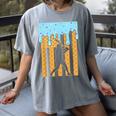Baseball Drip Dripping Ice Cream Sport Player American Flag Women's Comfort Colors T-Shirt Gray