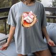 Baseball Drip Ice Cream Coquette Pink Bow Baseball Player Women's Comfort Colors T-Shirt Gray