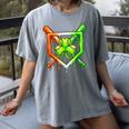 Baseball Drip Ice Cream St Patricks Day Shamrock Women's Comfort Colors T-Shirt Gray