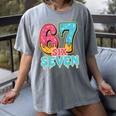 Baseball Drip Number 67 Player Trendy 6 7 Meme Women's Comfort Colors T-Shirt Gray