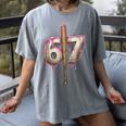 Baseball Drip Number 67 Sports Player Six Seven Meme Fan Women's Comfort Colors T-Shirt Gray Baseball Drip Number 67 Sports Player Six Seven Meme Fan Women's Comfort Colors T-Shirt Gray