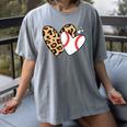 Baseball Heart Leopard Heart Sport Baseball Mom Women's Comfort Colors T-Shirt Gray Baseball Heart Leopard Heart Sport Baseball Mom Women's Comfort Colors T-Shirt Gray
