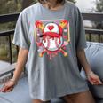 Baseball Heart Valentines Day Baseball Ice Cream Drip Boys Women's Comfort Colors T-Shirt Gray