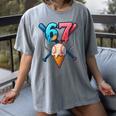 Baseball Ice Cream Drip 67 Six Seven Gen Alpha Slang Meme Women's Comfort Colors T-Shirt Gray Baseball Ice Cream Drip 67 Six Seven Gen Alpha Slang Meme Women's Comfort Colors T-Shirt Gray