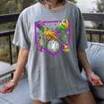Baseball Ice Cream Drip Boys Mardi Gras Carnival Party Mask Women's Comfort Colors T-Shirt Gray Baseball Ice Cream Drip Boys Mardi Gras Carnival Party Mask Women's Comfort Colors T-Shirt Gray