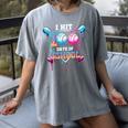 Baseball Ice Cream Drip I Hit 100 Days Of School Boys Kids Women's Comfort Colors T-Shirt Gray