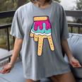 Baseball Ice Cream Drip Home Plate Glove Respect Drip 2 Side Women's Comfort Colors T-Shirt Gray Baseball Ice Cream Drip Home Plate Glove Respect Drip 2 Side Women's Comfort Colors T-Shirt Gray