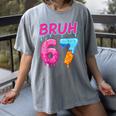 Baseball Ice Cream Drip Number 67 Player Or 67th Birthday Women's Comfort Colors T-Shirt Gray