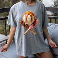 Baseball Ice Cream Drip Style Melting Ice Cream Youth Teen Women's Comfort Colors T-Shirt Gray