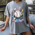 Baseball Ice Cream Drip Youth Boys Cute Easter Sports Women's Comfort Colors T-Shirt Gray