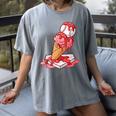 Baseball Ice Cream Drip Youth Strawberry Baseball Red Women's Comfort Colors T-Shirt Gray Baseball Ice Cream Drip Youth Strawberry Baseball Red Women's Comfort Colors T-Shirt Gray
