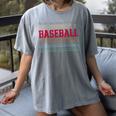 Baseball Layered Text Team Player Coach Youth Women's Comfort Colors T-Shirt Gray