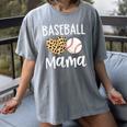 Baseball Mama For Baseball Mom Leopard Game Day Women's Comfort Colors T-Shirt Gray