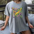 Baseball Mardi Gras Home Plate Ice Cream Drip Carnival Mask Women's Comfort Colors T-Shirt Gray Baseball Mardi Gras Home Plate Ice Cream Drip Carnival Mask Women's Comfort Colors T-Shirt Gray