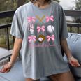 Baseball Mimi Era Bows Baseball Mom Women Women's Comfort Colors T-Shirt Gray