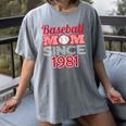 Baseball Mom Since 1981 Women's Comfort Colors T-Shirt Gray