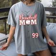 Baseball Mom 99 Number 99 Jersey Team Numbered Jersey Women's Comfort Colors T-Shirt Gray