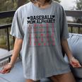 Baseball Mom Alphabet Women's Comfort Colors T-Shirt Gray Baseball Mom Alphabet Women's Comfort Colors T-Shirt Gray
