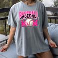 BASEBALL MOM BREAST CANCER RIBBON PINK SPORTS MOM Women's Comfort Colors T-Shirt Gray BASEBALL MOM BREAST CANCER RIBBON PINK SPORTS MOM Women's Comfort Colors T-Shirt Gray