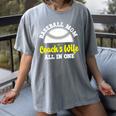 Baseball Mom Coach's Wife All In One Sports Player Coach Women's Comfort Colors T-Shirt Gray Baseball Mom Coach's Wife All In One Sports Player Coach Women's Comfort Colors T-Shirt Gray