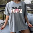 Baseball Mom Coquette Women Girls Baseball Mama Women's Comfort Colors T-Shirt Gray