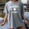 Baseball Mom Cute Grandson Player Arrow Heart Family Women's Comfort Colors T-Shirt Gray