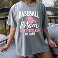 Baseball Mom Baseball Gloves Bat Baseball Player Women's Comfort Colors T-Shirt Gray