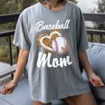 Baseball Mom Grandma Leopard Baseball Lover Fan Women's Comfort Colors T-Shirt Gray