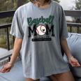 Baseball Mom Green Varsity Baseball Mama Cute Mother's Day Women's Comfort Colors T-Shirt Gray