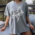 Baseball Mom Heart Game Day Mother's Day Player Women's Comfort Colors T-Shirt Gray