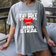 Baseball Mom Humor I Teach My Kids To Hit And Steal Women's Comfort Colors T-Shirt Gray Baseball Mom Humor I Teach My Kids To Hit And Steal Women's Comfort Colors T-Shirt Gray