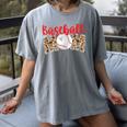 Baseball Mom Leopard Print Cute Mother's Day Sport Lover Women's Comfort Colors T-Shirt Gray