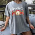 Baseball Mom Leopard Game Day Mom Life Mother's Day Women's Comfort Colors T-Shirt Gray