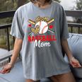 Baseball Mom Leopard Heart Mother's Day Girls Women's Comfort Colors T-Shirt Gray