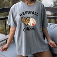 Baseball Mom Leopard Heart Baseball Player Kids Women's Comfort Colors T-Shirt Gray