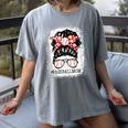 Baseball Mom Messy Bun Hair Player Mom Women's Comfort Colors T-Shirt Gray Baseball Mom Messy Bun Hair Player Mom Women's Comfort Colors T-Shirt Gray