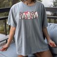 Baseball Mom With Pink Bow Women's Comfort Colors T-Shirt Gray Baseball Mom With Pink Bow Women's Comfort Colors T-Shirt Gray