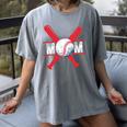 Baseball Mom Red Women's Comfort Colors T-Shirt Gray