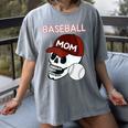 Baseball Mom Skull Sports Skeleton Women's Comfort Colors T-Shirt Gray