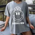 Baseball Mom Smile Face Shirt Varsity Cute Happy Face Women Women's Comfort Colors T-Shirt Gray Baseball Mom Smile Face Shirt Varsity Cute Happy Face Women Women's Comfort Colors T-Shirt Gray