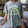 Baseball Mom St Patrick's Day Irish Shamrock Sports Women's Comfort Colors T-Shirt Gray