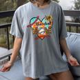 Baseball Mom Valentine Leopard Heart Softball Mother's Day Women's Comfort Colors T-Shirt Gray