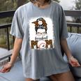 Baseball Mom Women Messy Bun Leopard Mother's Day Women's Comfort Colors T-Shirt Gray