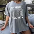 Baseball Momo Mom USA Flag 4th Of July Women's Comfort Colors T-Shirt Gray Baseball Momo Mom USA Flag 4th Of July Women's Comfort Colors T-Shirt Gray