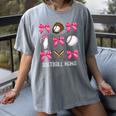 Baseball Nana Era Bows Baseball Mom Women Women's Comfort Colors T-Shirt Gray